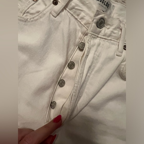 Sz 28 agolde white jeans with holes in knees - Picture 6 of 9